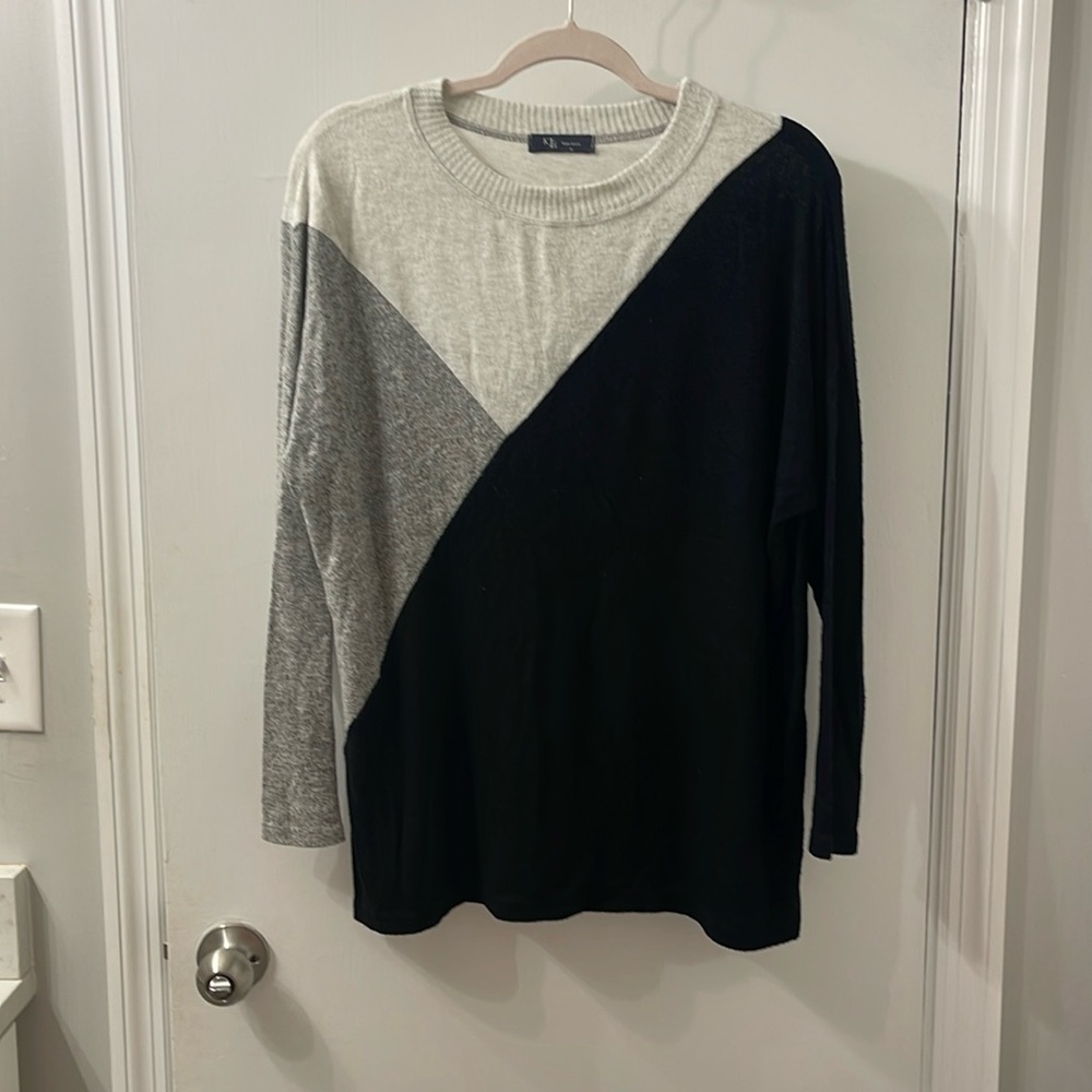 KLD black and grey color block sweater.